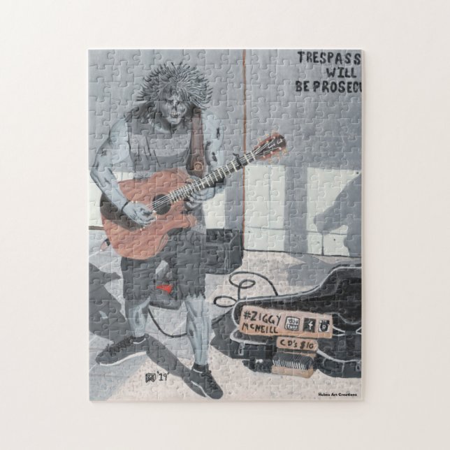 Zombie Guitar Musician Medium Jigsaw Puzzle (Vertical)