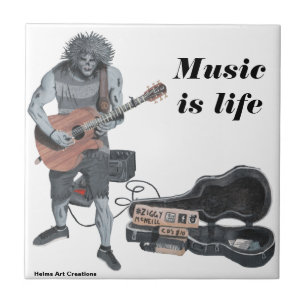 Zombie Guitar Musician Modern Music Fantasy Tile