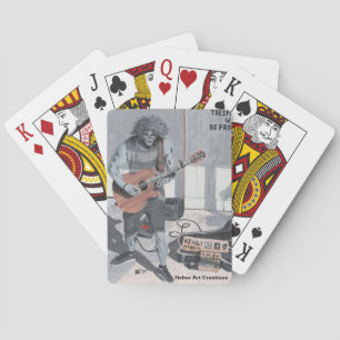Zombie Guitar Musician Playing Cards