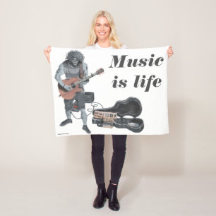 Zombie Guitar Rock Musician Fantasy Art Blanket