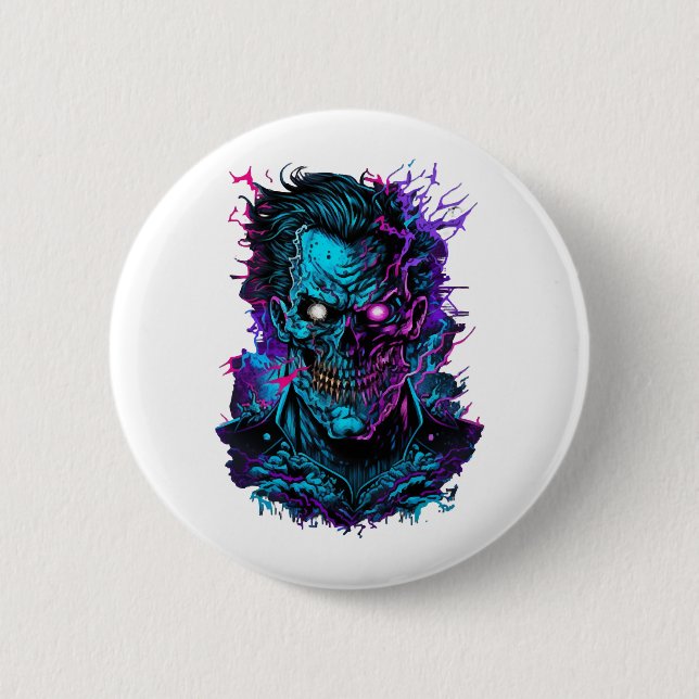 zombie halloween        6 cm round badge (Front)