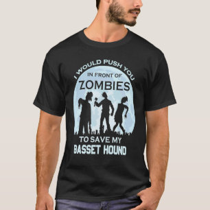 Zombie Halloween Basset Hound Pet T-Shirt