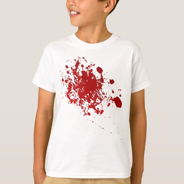 Zombie Halloween blood splatter scary bloody T-Shirt (Front)