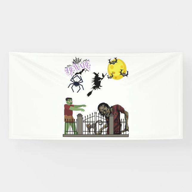 Zombie Halloween Land 4x8 Vinyl Banner (Horizontal)