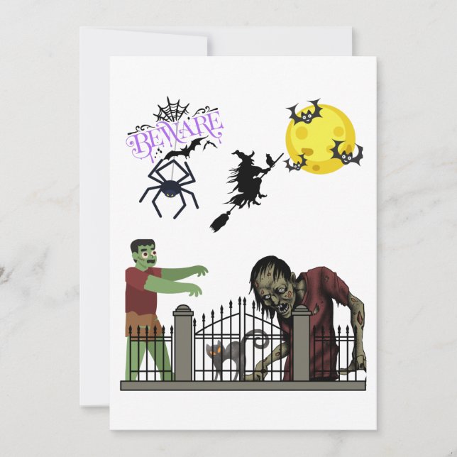 Zombie Halloween Land Invitation (Front)