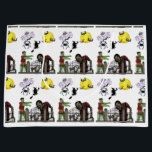 Zombie Halloween Land Large Gift Bag<br><div class="desc">This gift bag features the words “Beware” in a unique print font with purple letters with zombies, black cats, witch and bats over a glowing moon with halloween icons/decals throughout. All gift bags are made with premium quality paper for extra durability and your choice of matte or glossy finish available...</div>