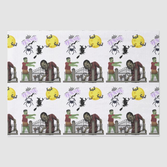 Zombie Halloween Land Tissue Paper (Front)