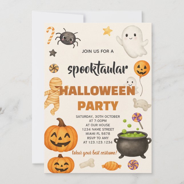 Zombie Halloween Party Invitation (Front)