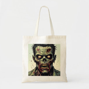 Zombie Halloween Personalised Trick or Treat Tote Bag