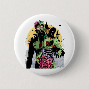 Zombie Halloween T ShirtScary Zombie Halloween 6 Cm Round Badge