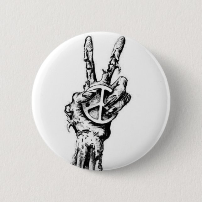zombie hand 6 cm round badge (Front)