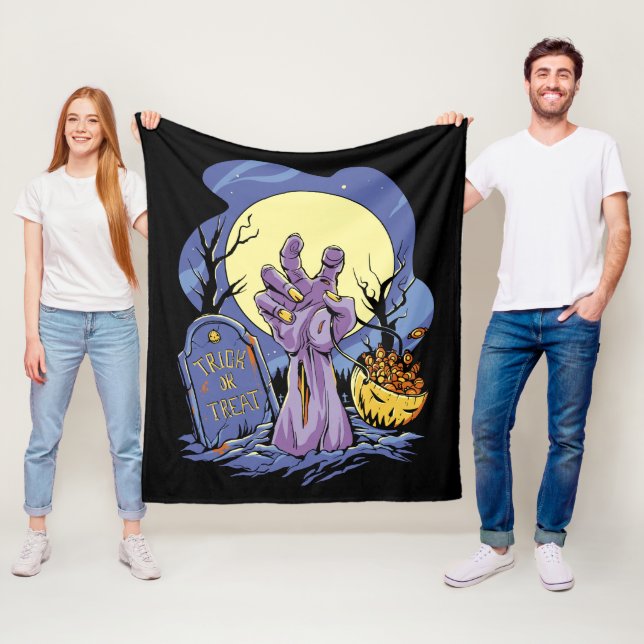 Zombie Hand Halloween  Fleece Blanket (In Situ)