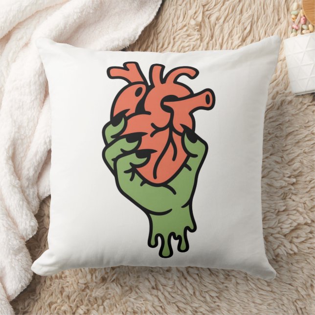 Zombie Hand Holding Heart Cushion (Blanket)