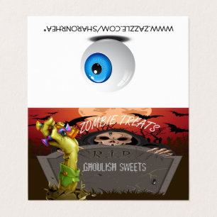 Zombie Hand Made Halloween Tent Fold Business Card