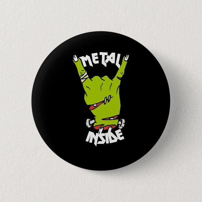 zombie hand metal inside button (Front)