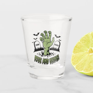 Zombie Hand Rising Halloween Design Fun and Spooky Shot Glass