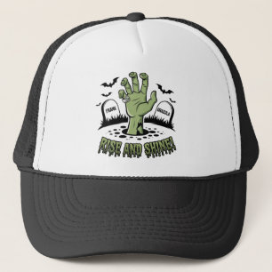Zombie Hand Rising Halloween Design Fun and Spooky Trucker Hat