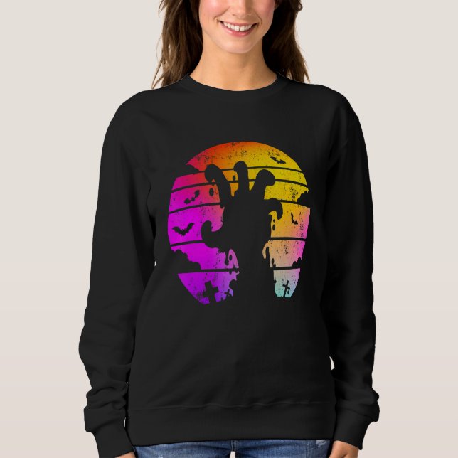 Zombie Hand Scary Colourful Halloween Sweatshirt (Front)