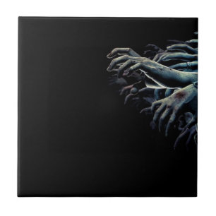 Zombie hands ceramic tile