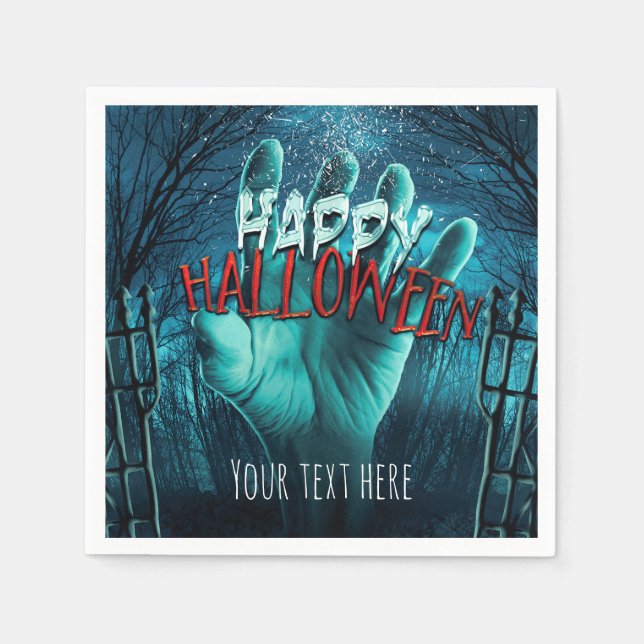 Zombie Happy Halloween Party Napkin (Front)