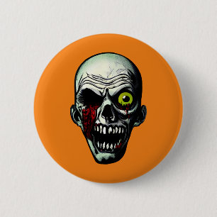 Zombie Head 6 Cm Round Badge
