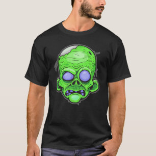Zombie Head Illustration Art T-Shirt