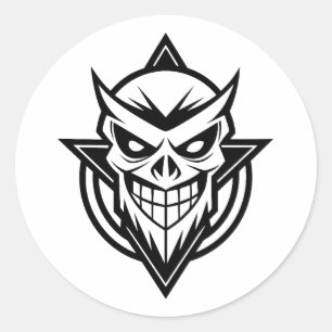 Zombie Head Logo Classic Round Sticker