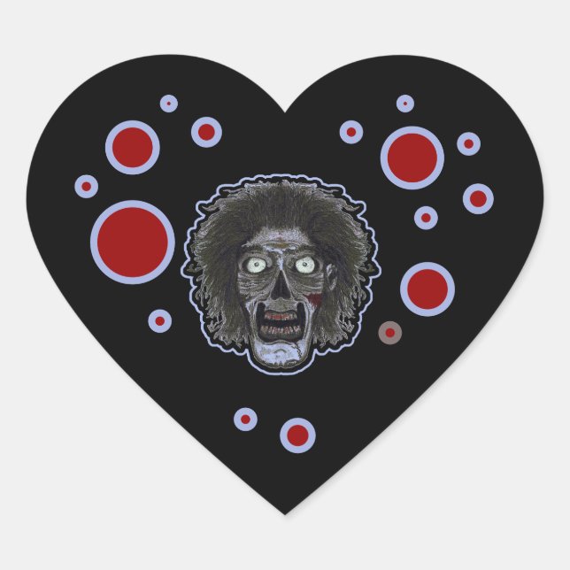 Zombie Heart Black Heart Sticker (Front)