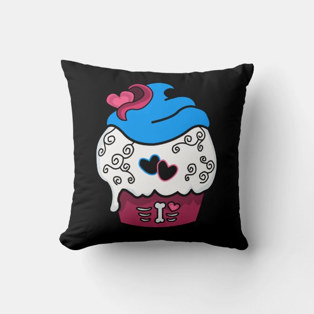 Zombie Heart Cupcake Pillow (Front)