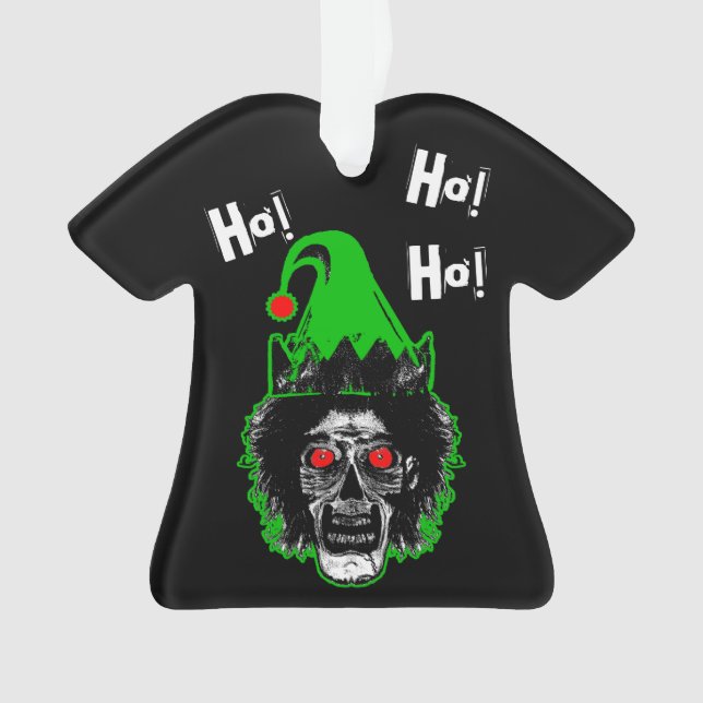 Zombie - Ho! Ho! Ho! Curved Hat on Black Ornament (Front)