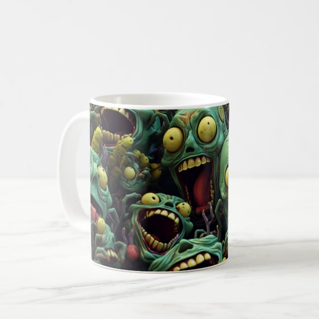 Zombie Horde, Halloween, Spooky, Gift Coffee Mug (Front Left)
