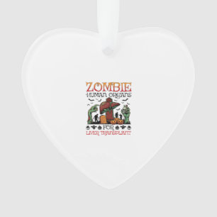 Zombie Human Organs Liver Transplant Halloween Gra Ornament