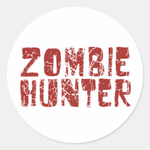 zombie hunter classic round sticker