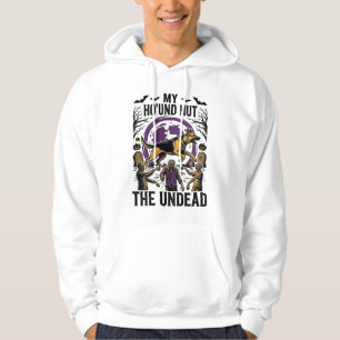 Zombie Hunter Dog Halloween Vintage Engraving Shir Hoodie