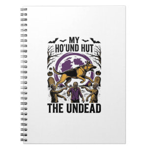 Zombie Hunter Dog Halloween Vintage Engraving Shir Notebook