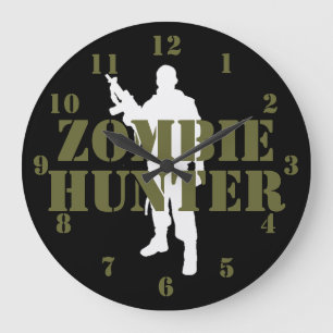 ZOMBIE HUNTER LARGE CLOCK