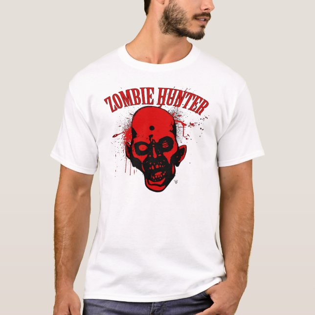 Zombie Hunter Red&Black Headshot T-Shirt (Front)