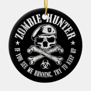 zombie hunter undead living dead ceramic tree decoration