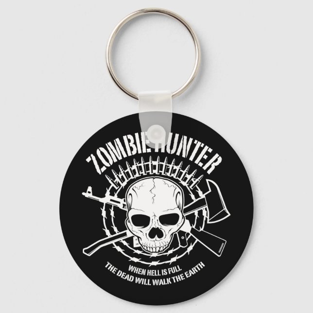 zombie hunter undead living dead key ring (Front)