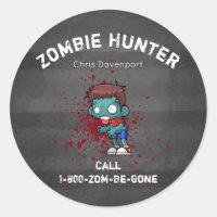 Zombie Hunter with Blood Splatter Creepy Cool