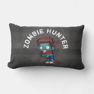 Zombie Hunter with Blood Splatter Creepy Cool Lumbar Cushion