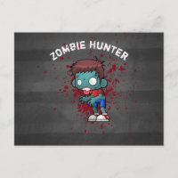 Zombie Hunter with Blood Splatter Creepy Cool
