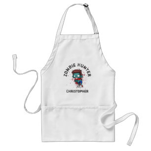 Zombie Hunter with Blood Splatter Creepy Cool Standard Apron