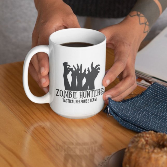 Zombie Hunters Tactical Response Team Halloween Two-Tone Coffee Mug (Creator Uploaded)