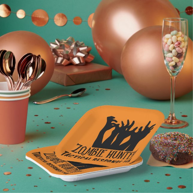 Zombie Hunters Tactical Response Team Paper Plate (Multi)