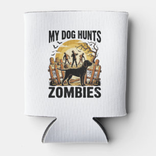 Zombie Hunting Dog Vintage Halloween Tee_1 Can Cooler