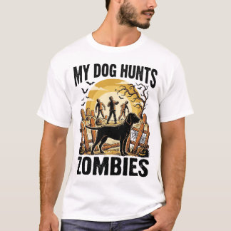 Zombie Hunting Dog Vintage Halloween Tee_1 T-Shirt
