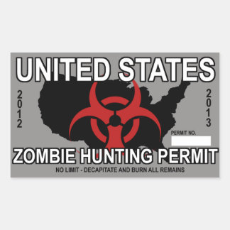 Zombie Hunting Permit Sticker