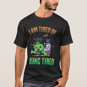 Zombie I Am Tired Of Being Tired Coffee Cat T-Shirt