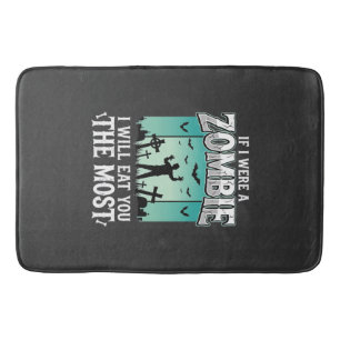 Zombie I Will Eat You Halloween Design_1 Bath Mat